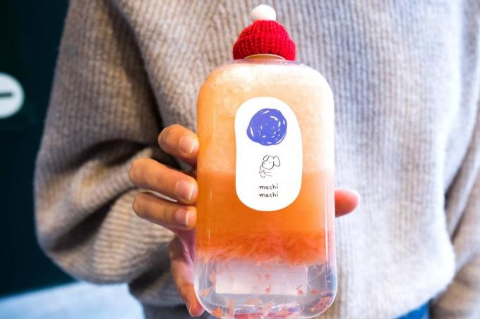 एसजीएस ओडीएम प्लास्टिक पेय की बोतलें स्मूथी दूध चाय पीने के लिए 12 ऑउंस 6