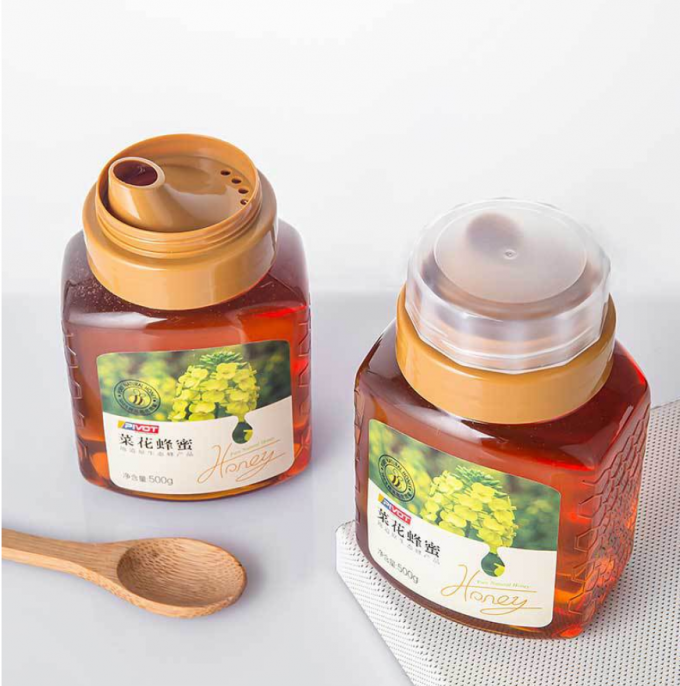 500 ग्राम 700 ग्राम हनी प्लास्टिक पेय की बोतलें पुन: प्रयोज्य प्लास्टिक जार निचोड़ने योग्य: 0