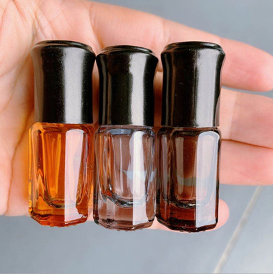 Clear Roller Glass Cosmetic Containers 6ml 3ml Octagonal Glass Bottle