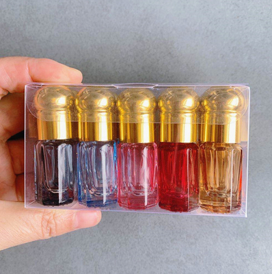Clear Roller Glass Cosmetic Containers 6ml 3ml Octagonal Glass Bottle