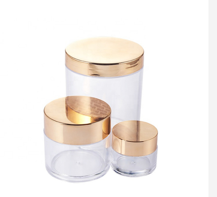 Round Acrylic Luxury Double Wall Cosmetic Jar 50g To 200g Antitear