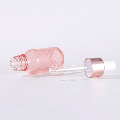 Hair Oil Glass Cosmetic Containers Rose Gold Dropper Bottle Transparent OEM