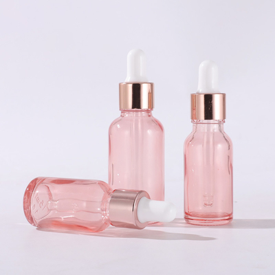 Hair Oil Glass Cosmetic Containers Rose Gold Dropper Bottle Transparent OEM