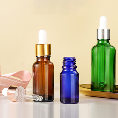 Hair Oil Glass Cosmetic Containers Rose Gold Dropper Bottle Transparent OEM