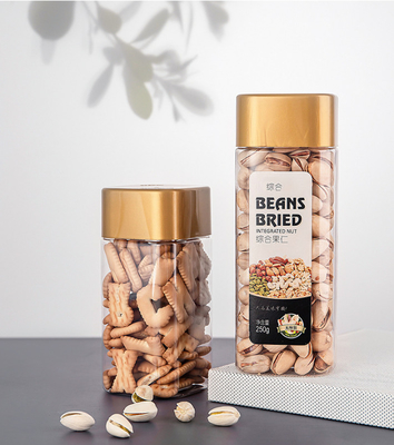 2.4in Square Clear Plastic Storage Jars 250g Dry Fruit Leisure Food Moisture Proof