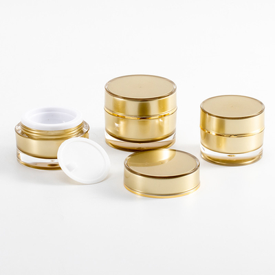 Luxury Acrylic Skincare Double Wall Face Cream Empty Plastic Jars With Lids