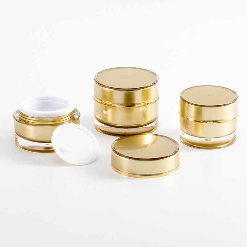 Luxury Acrylic Skincare Double Wall Face Cream Empty Plastic Jars With Lids