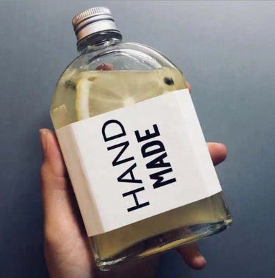 Good price बेवरग जूस वाइन फ्लैट ग्लास पानी की बोतल 12.3oz 17.7*8.6cm ऑनलाइन